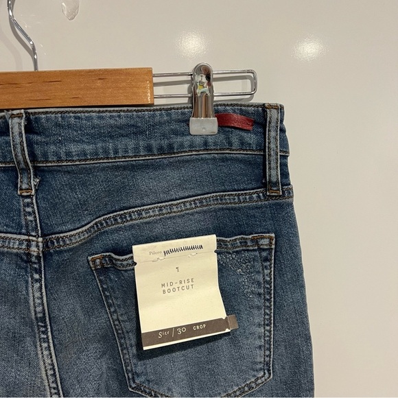 NWT Anthropologie Pilcro Mid Rise Bootcut Embroidered Pom Pom Jeans - Picture 5 of 11